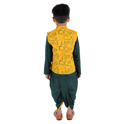 dhoti-kurta-jacket-yellow