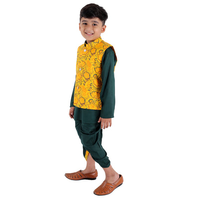 dhoti-kurta-jacket-yellow