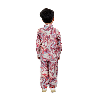 Boys Co-ord Set with Printed Rayon Shirt and Pant, Multicolor