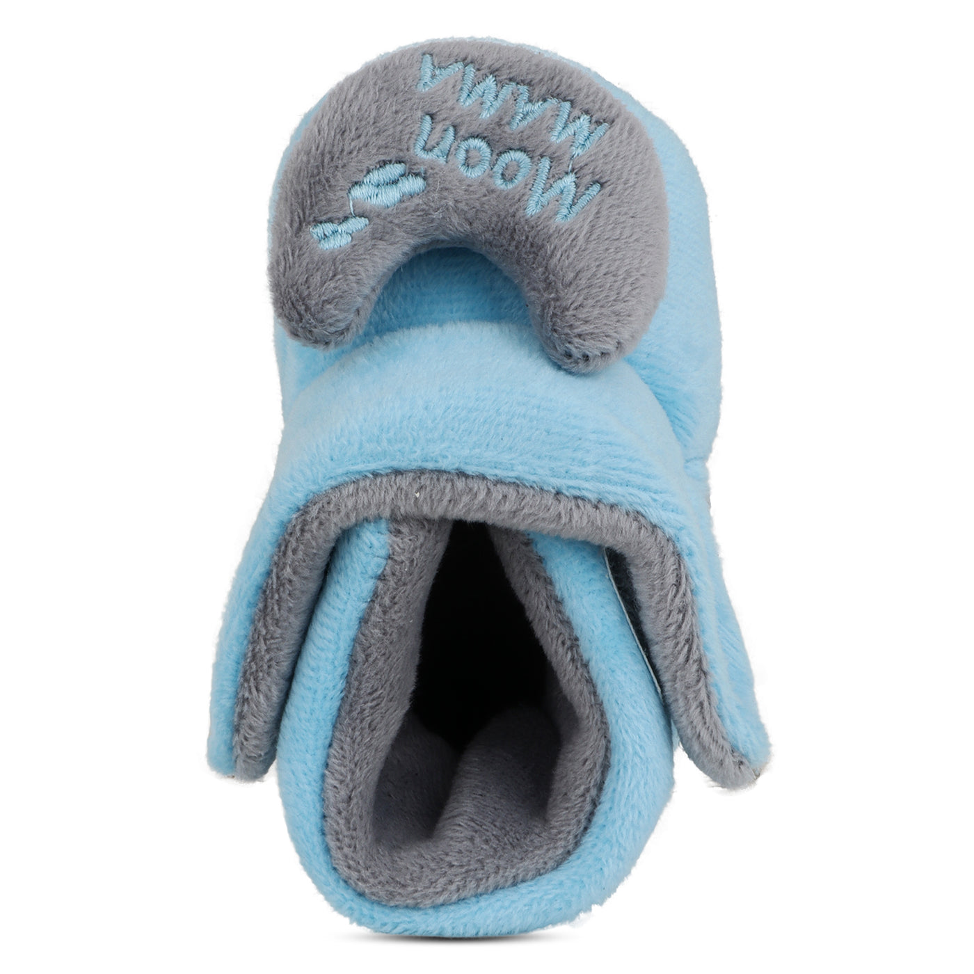 Baby Girls and Baby Boys Ankle Length With Moon Mumma Design Soft Base Booties/Shoes (3-9 Months, Sky Blue & Grey)