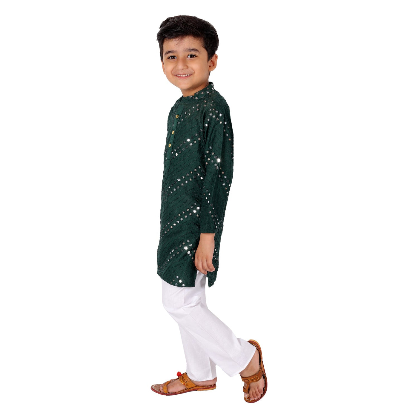 kurta-pyjama-bottle-green