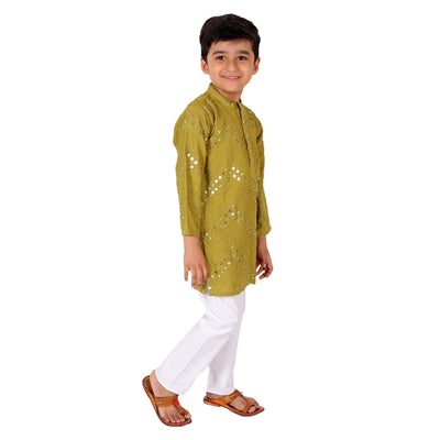 kurta-pyjama-mehandi-green