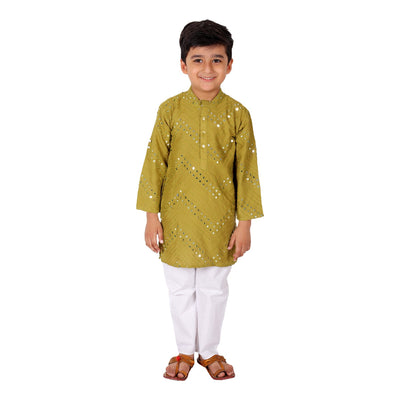 kurta-pyjama-mehandi-green