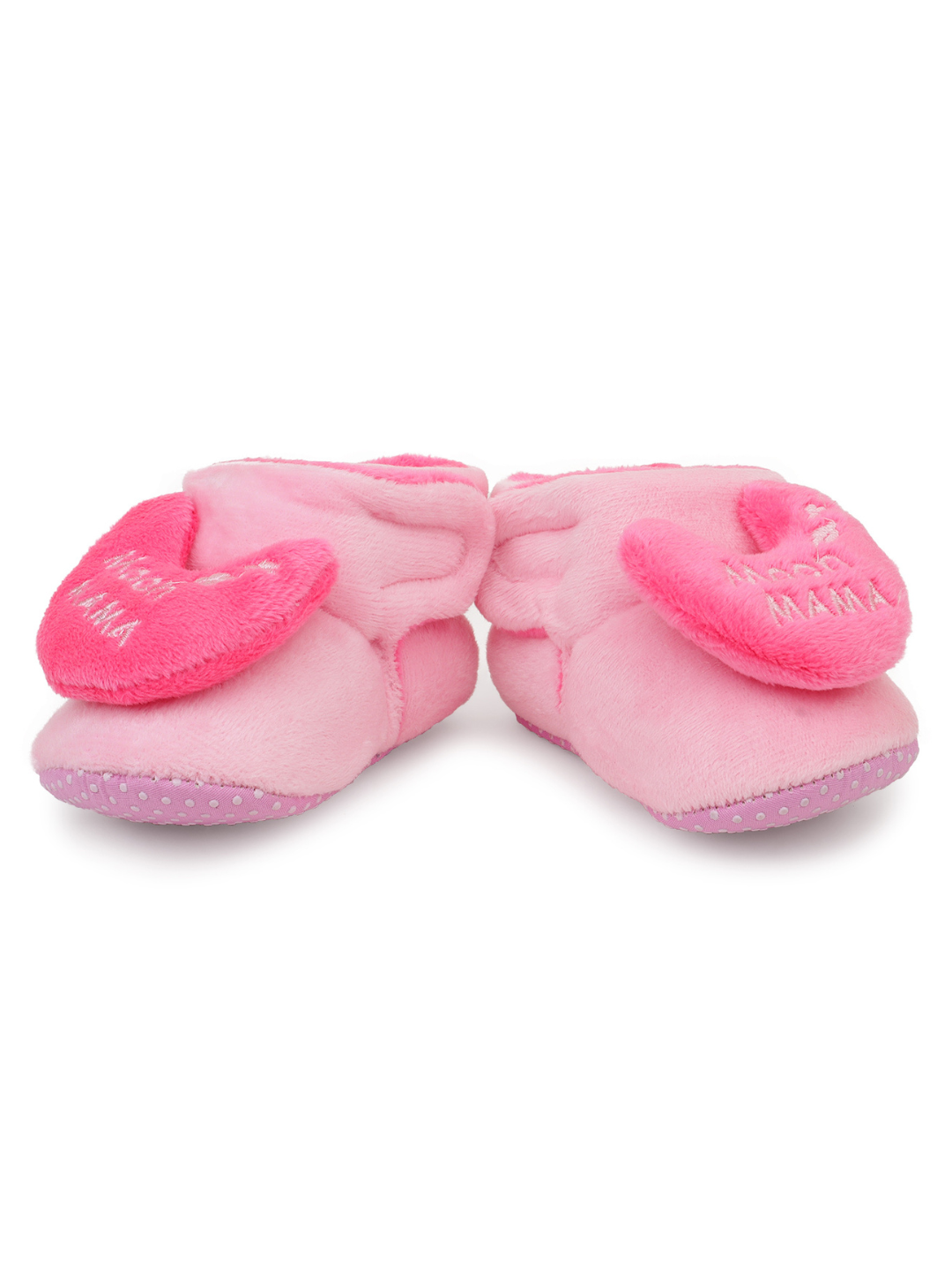 Baby Girls and Baby Boys Ankle Length With Moon Mumma Design Soft Base Booties/Shoes (3-9 Months, Pink & Magenta)