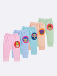 Unisex Kids Pack of 5 Printed Cotton Lounge Pants, Multicolor