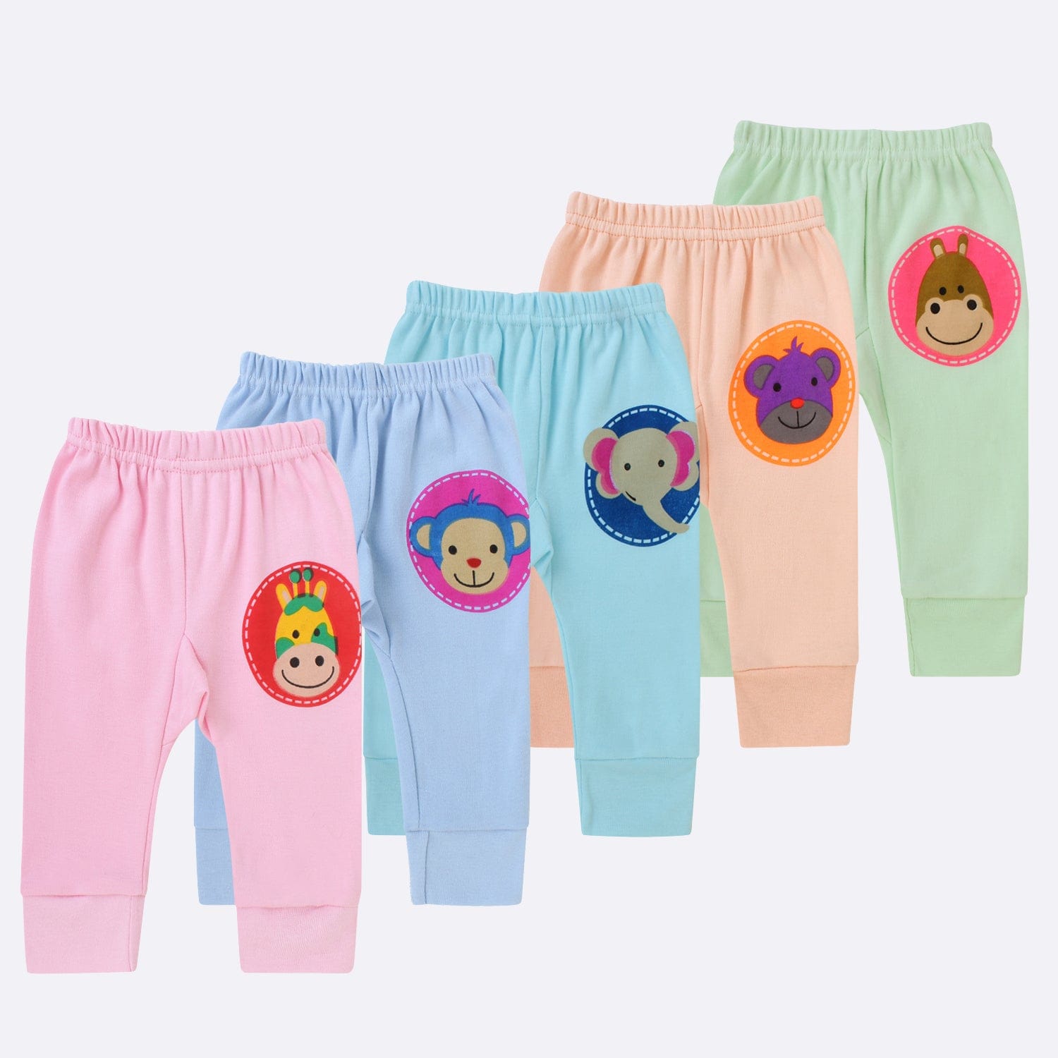 Unisex Kids Pack of 5 Printed Cotton Lounge Pants (Multicolor)