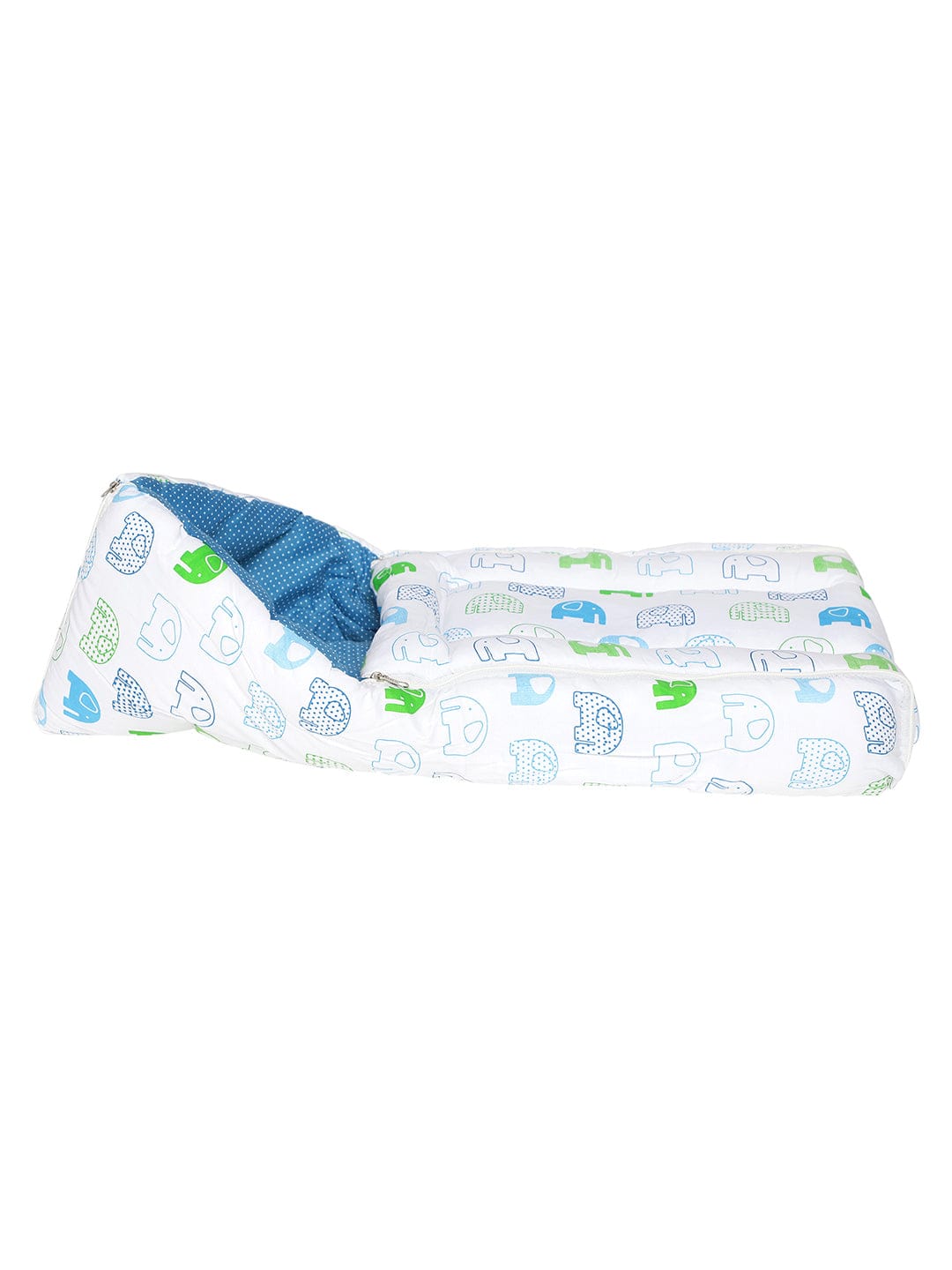 Infants Cotton Printed Sleeping Bag (White & Green)