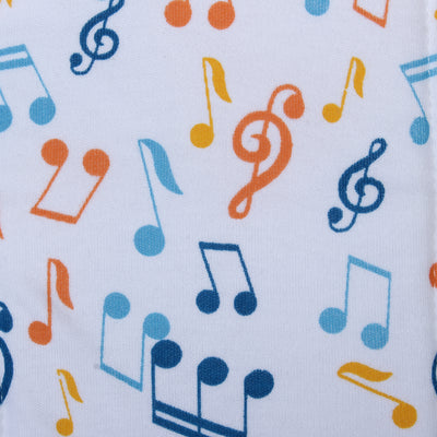 Traditional Baby Cotton Nappies in a Modern Style (Music Print, Pack of 1)