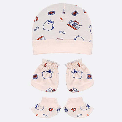 Baby Essential - Cap, Mittens and Booties Set (Peach)
