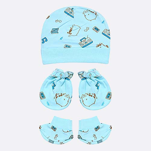 Baby Essential - Cap, Mittens and Booties Set (Sky Blue)
