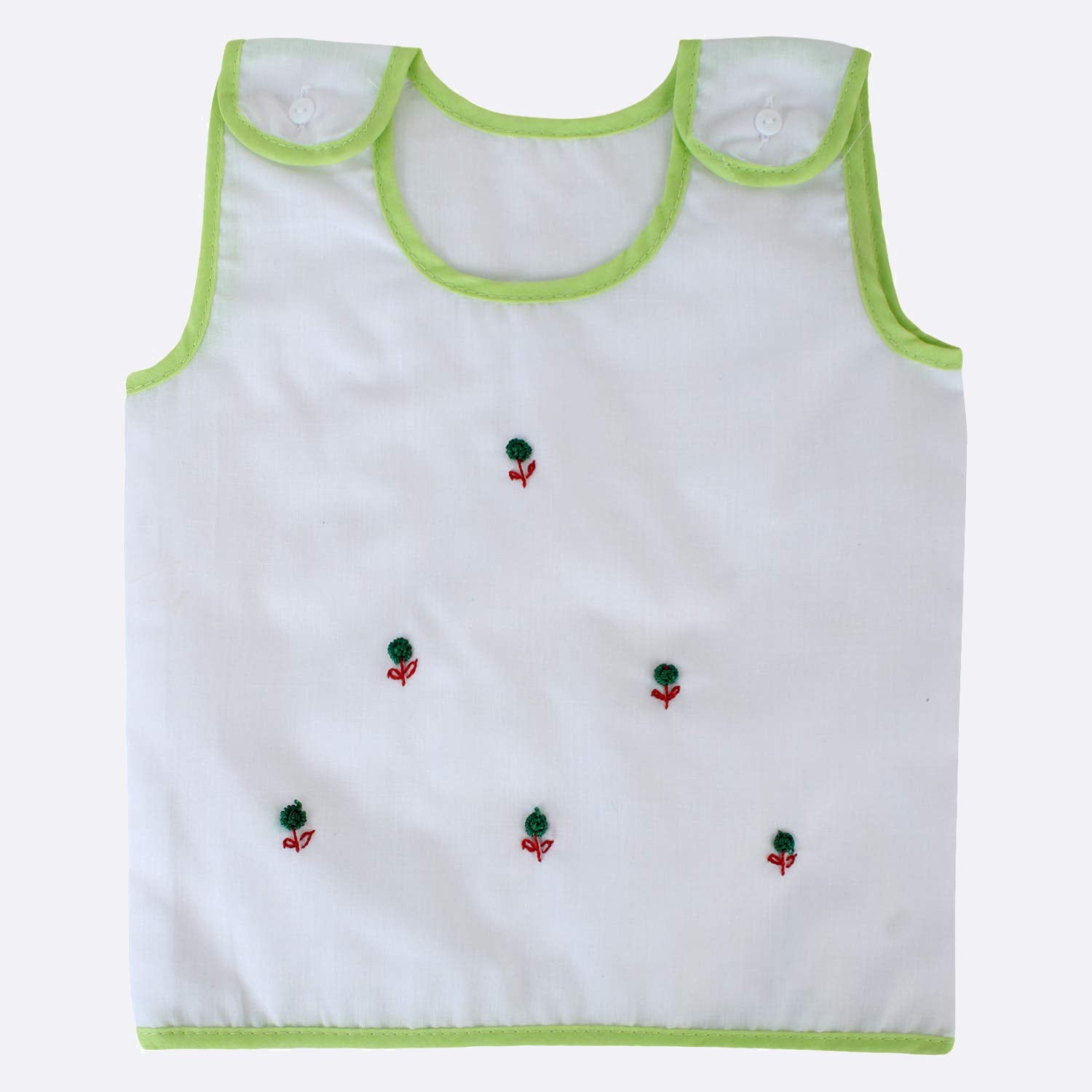 Soft and Cool Jhabla Vest for New Born (White, Pack of 1)