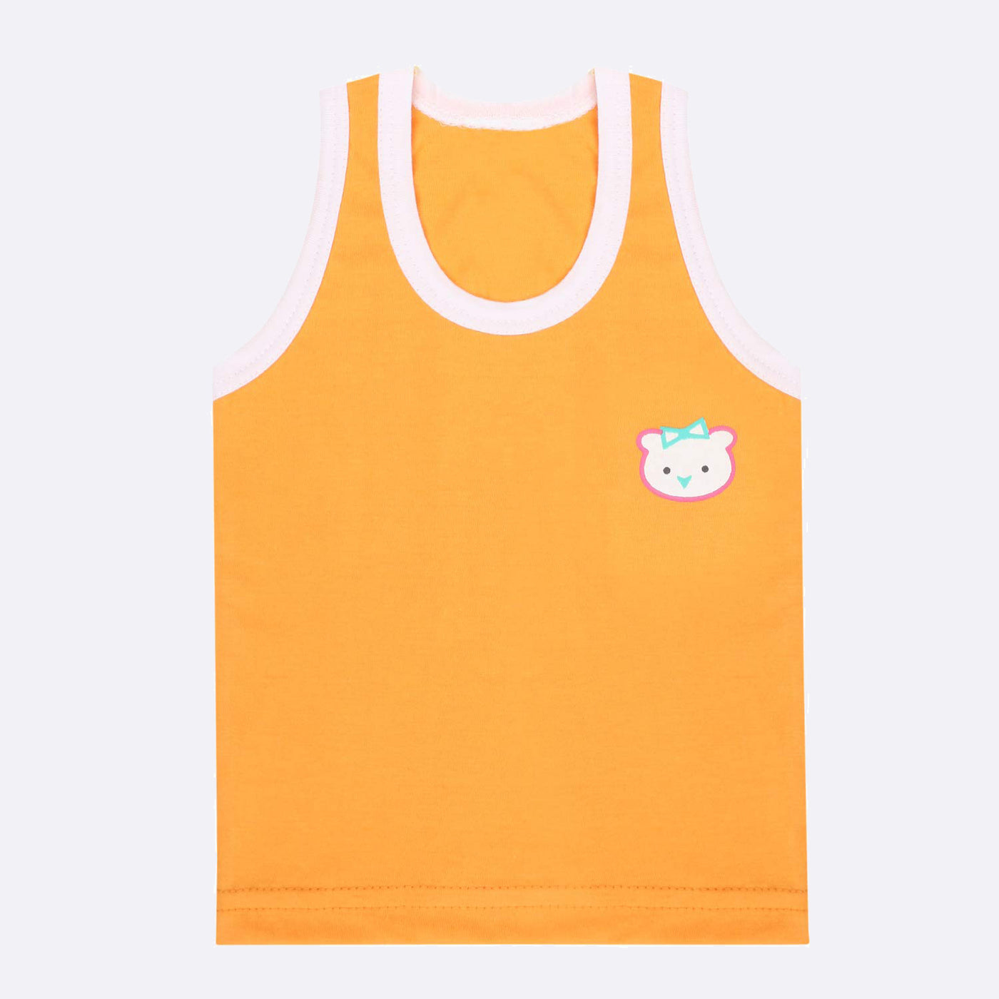 Boy's and Girl's Printed Vest Sandos (Orange, Pack of 1)