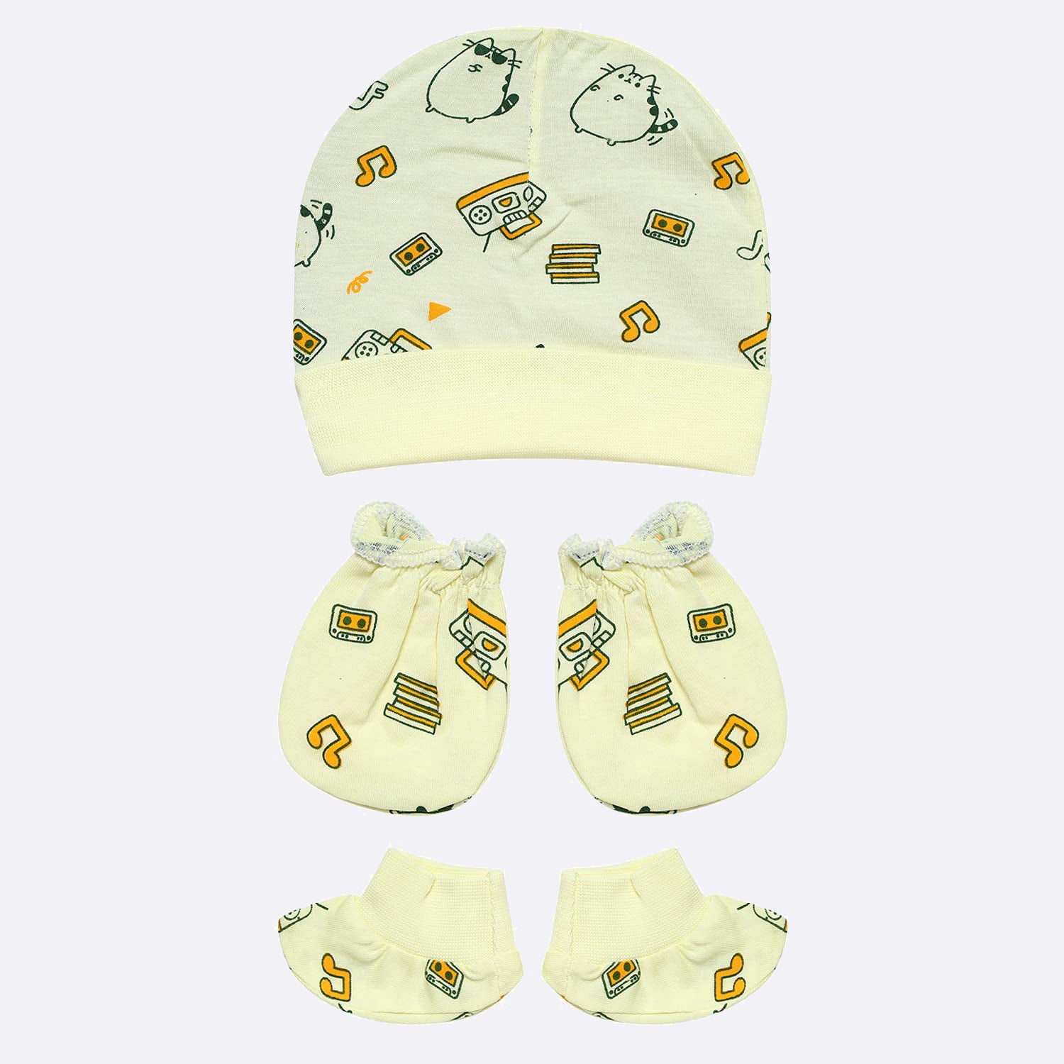 Baby Essentials - Cap, Mittens and Booties Set (Pack of 4)